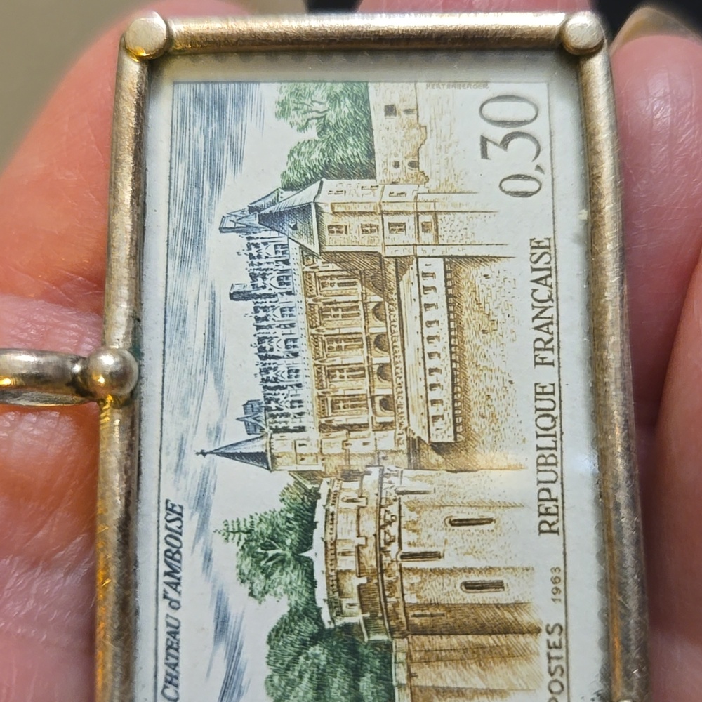 Vintage 925 Sterling Republique Francaise Chateau d'Amboise Pendant - Picture 2 of 3